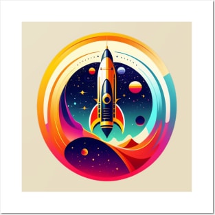 Award-winning Space Exploration Rocket Logo Posters and Art